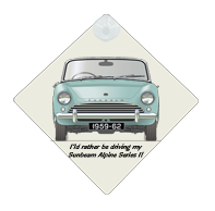 Sunbeam Alpine Series I 1959-60 Car Window Hanging Sign
